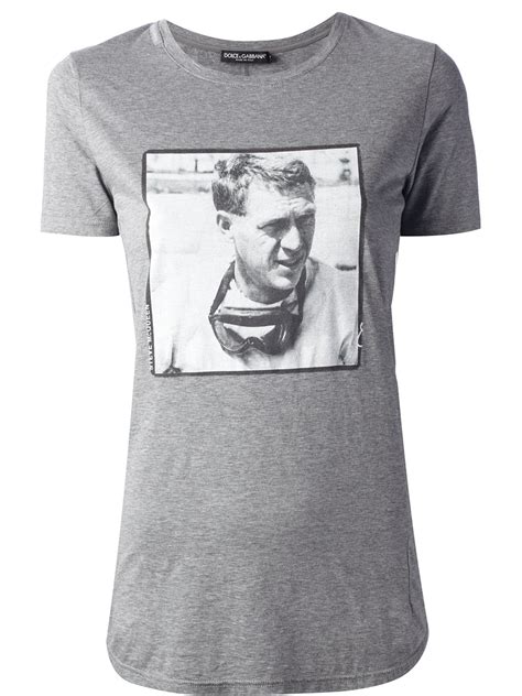 dolce gabbana steve mcqueen t shirt|Authentic Dolce & Gabbana DG Gray Steve McQueen Graphic T .